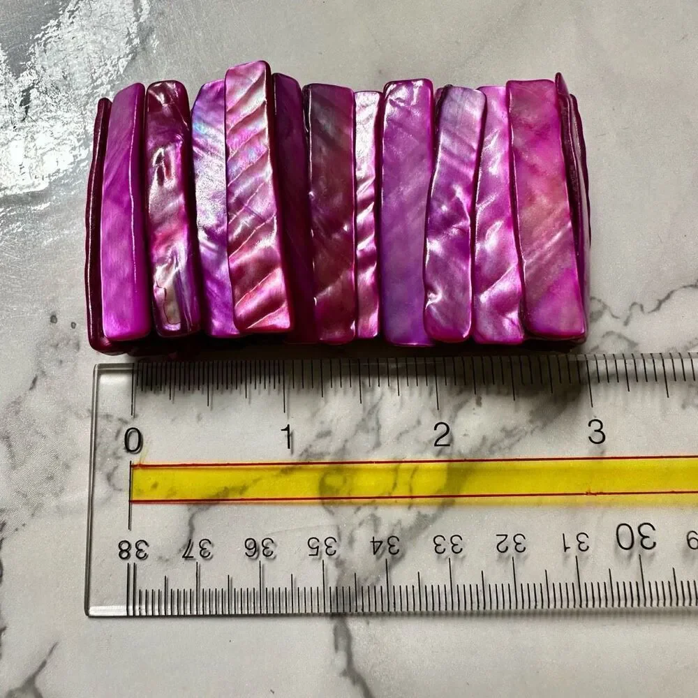 Pink abalone shell bracelet - Picture 5 of 7